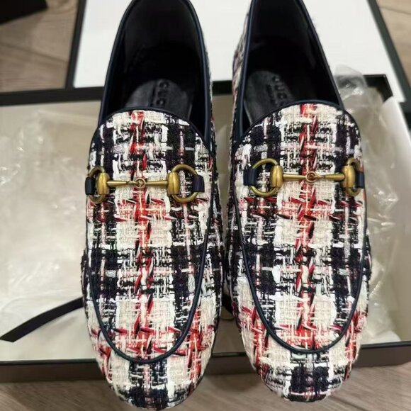 NIB Authentic Gucci Horsebit Accent Tweed Loafer - Picture 3 of 4